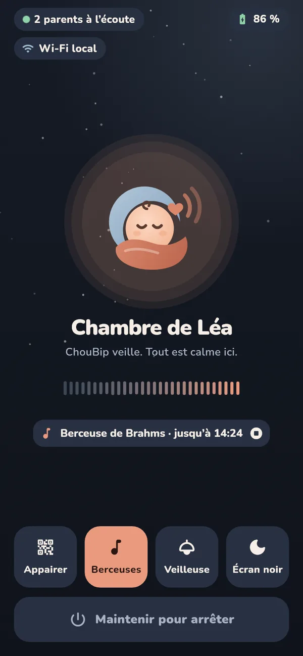 Station bébé dans l’ambiance nuit